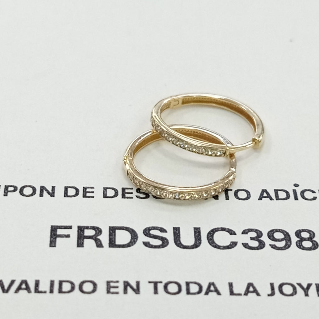 ARETES ARRACADAS C CIRCONIAS 14K 1.9 GR (NUEVO)