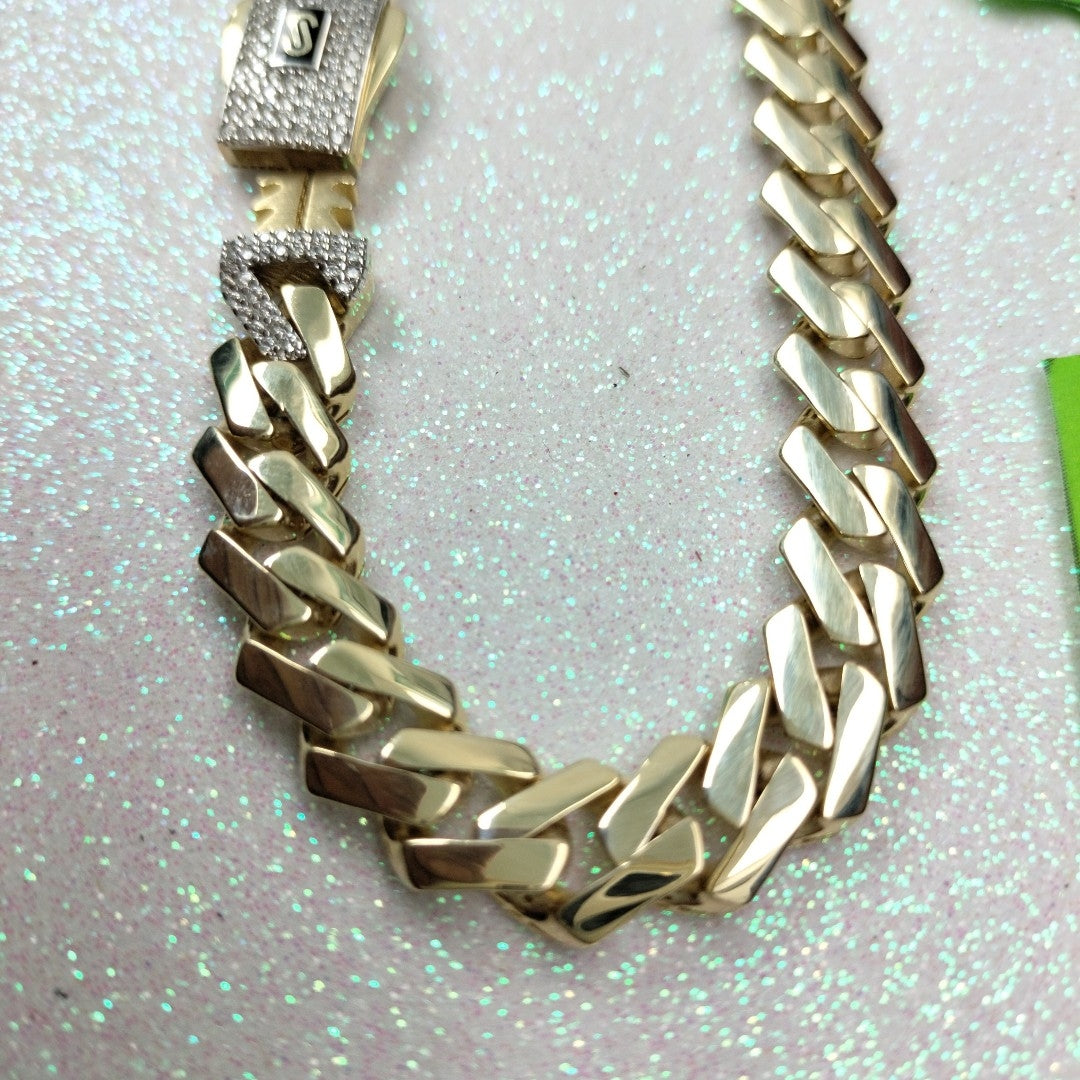 PULSERA CABALLERO MONACO ORO 10K 13.3 (NUEVO)