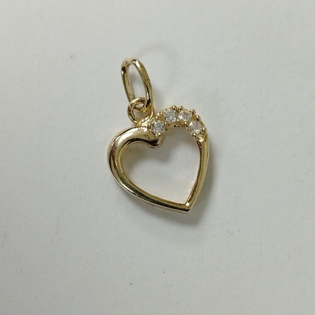 DIJE CORAZON CON CIRCONIAS 14K 1.4 GR (NUEVO)