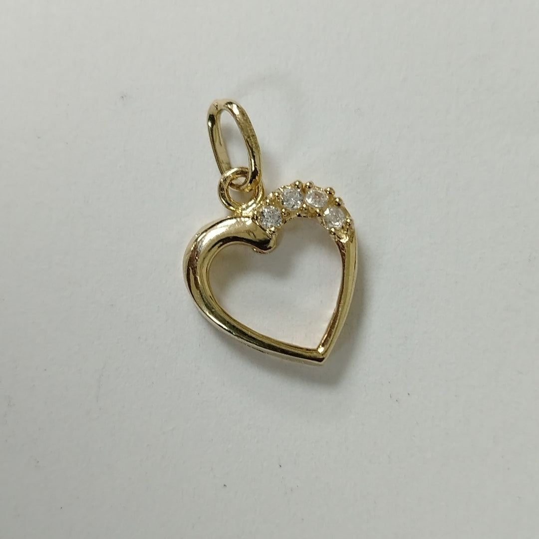 DIJE CORAZON CON CIRCONIAS 14K 1.4 GR (NUEVO)