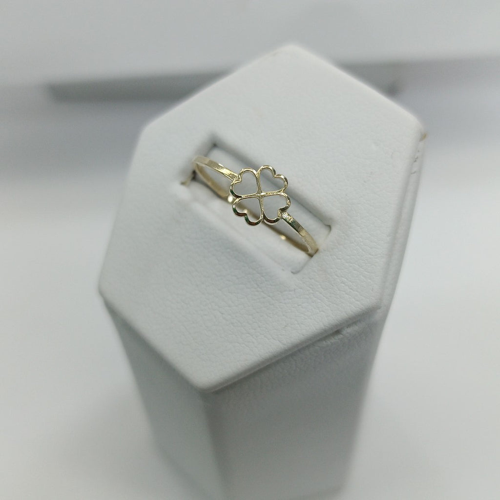 ANILLOS ANILLITO FIG TREBOL 4 HOJAS 10K TALLA 8 0.7 GR (NUEVO)