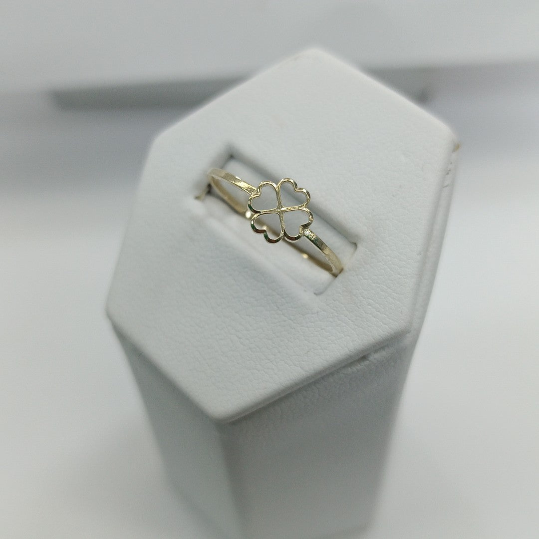 ANILLOS ANILLITO FIG TREBOL 4 HOJAS 10K TALLA 8 0.7 GR (NUEVO)