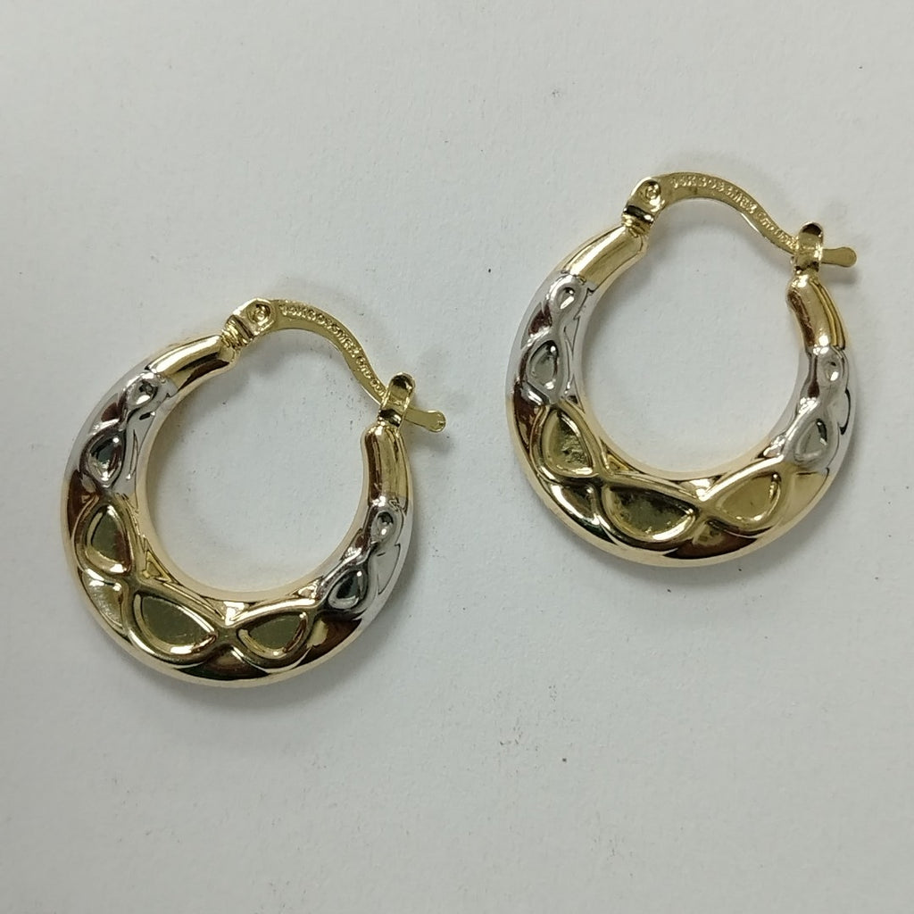 ARETES ARRACADAS COMBINADAS CON INFINITO 14K 2.2 GR (NUEVO)
