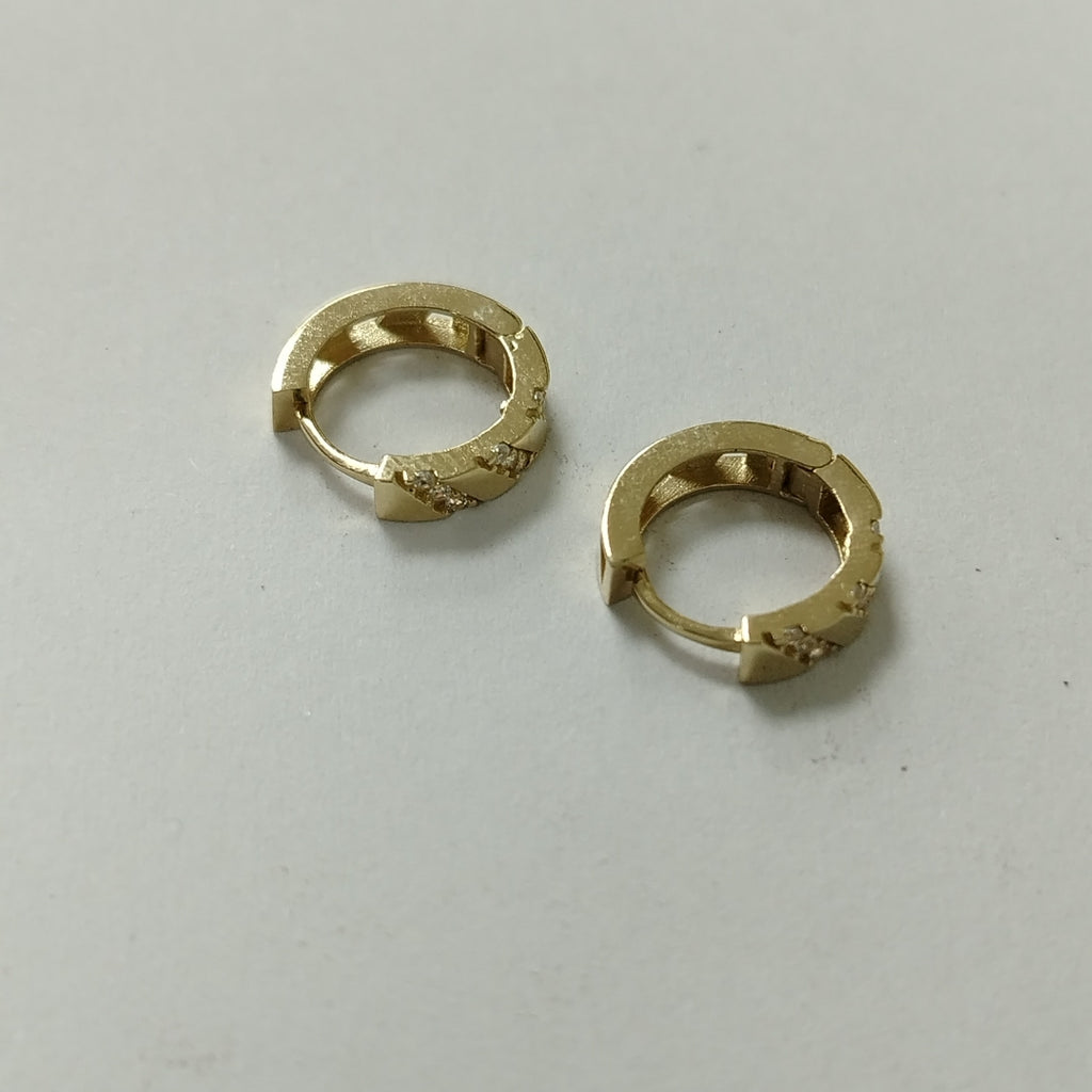 ARETES HUGGIES CON CIRCONIAS 14K 2.3 GR (NUEVO)