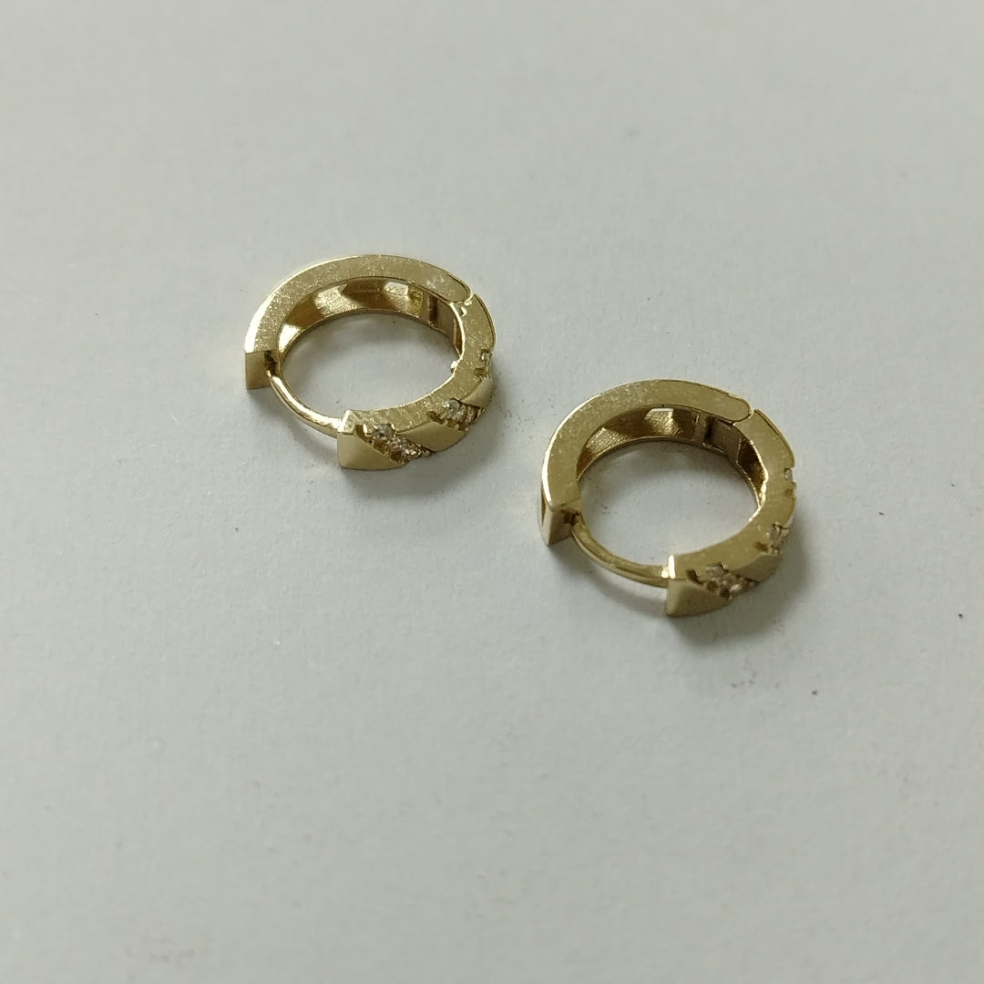 ARETES HUGGIES CON CIRCONIAS 14K 2.3 GR (NUEVO)