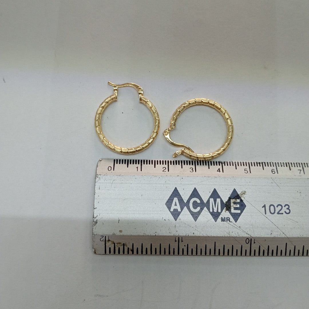 ARETES ARRACADAS LABRADAS 14K 3.3 GR (NUEVO)