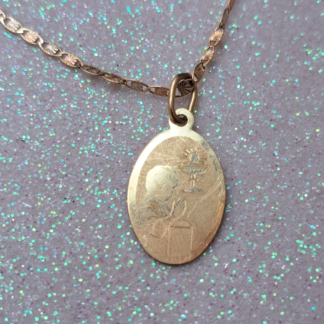 CADENA, MEDALLA RELIGIOSA ORO 10 K 1.9 GRMS (SEMINUEVO)