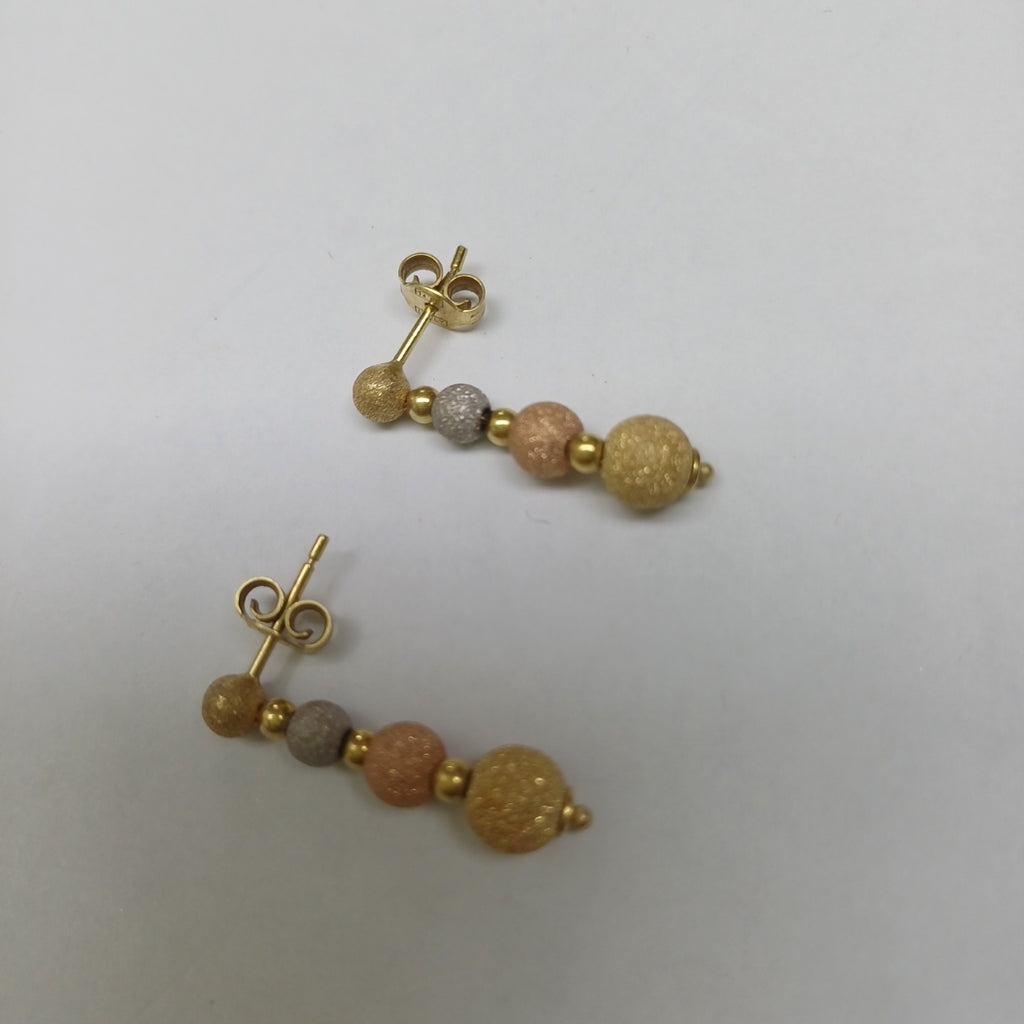 ARETES PAR ORO, ORO COMBINADO 14 K 1.7 GRMS (SEMINUEVO)