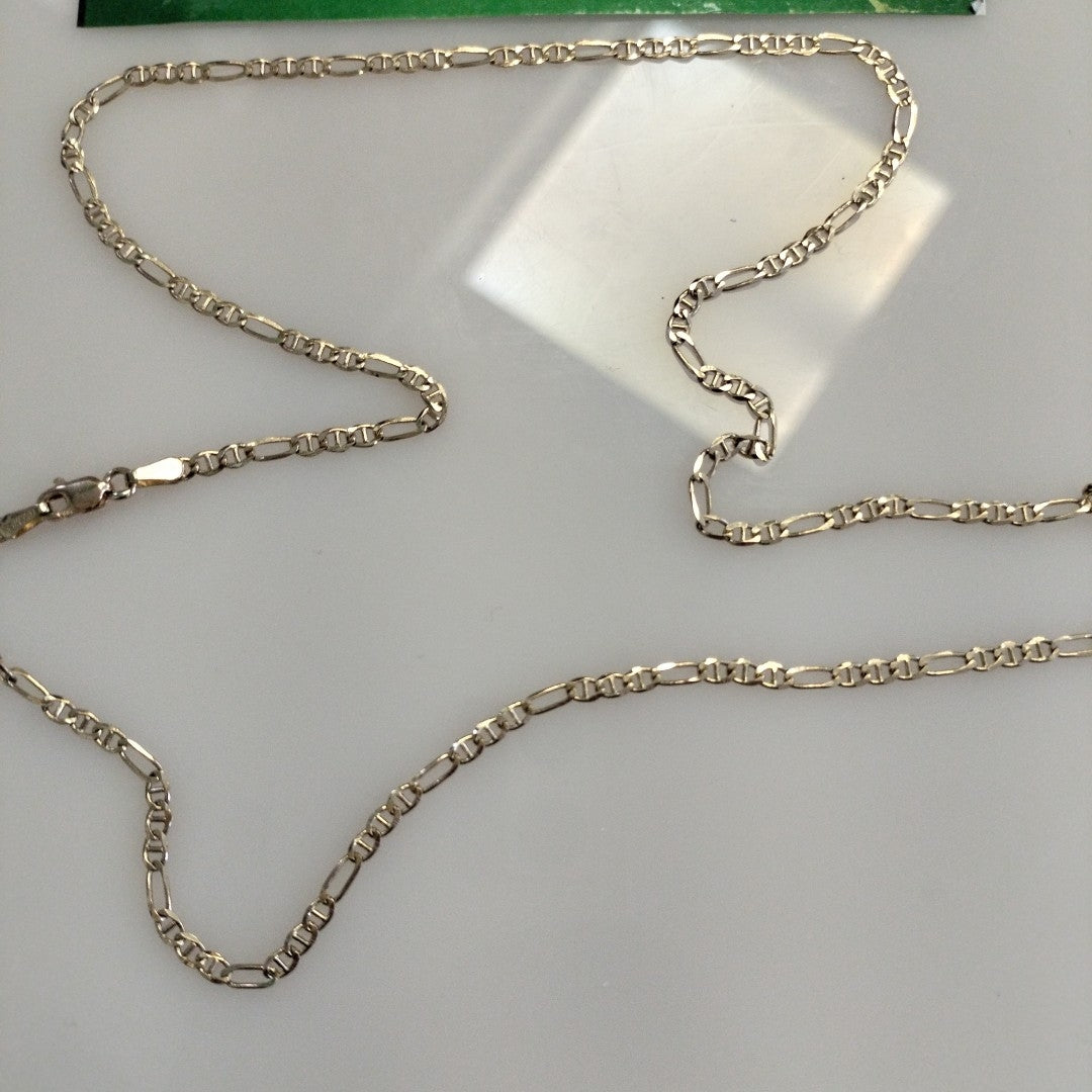 CADENAS TEJIDO FIGARO GUCHI ORO 10K 55 CM 4.9 GR (NUEVO)