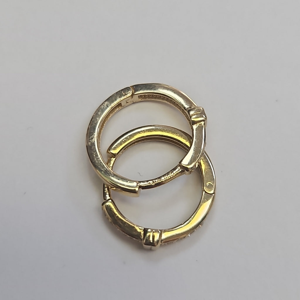 ARETES HUGGIES C CIRCONIA 14K 1.8 GR (NUEVO)