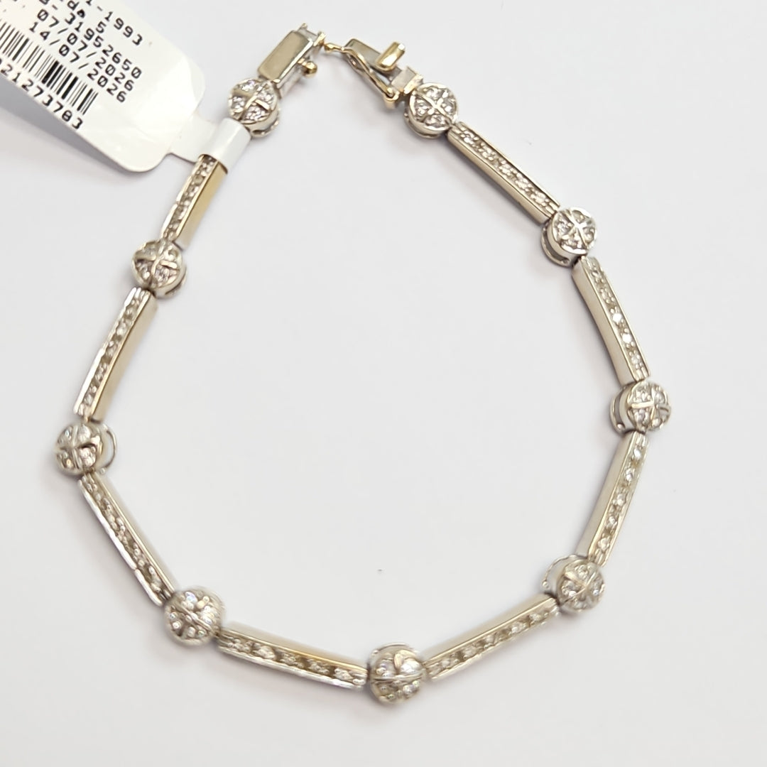 PULSERA ORO BLANCO 14 K 11.6 GRMS (SEMINUEVO)