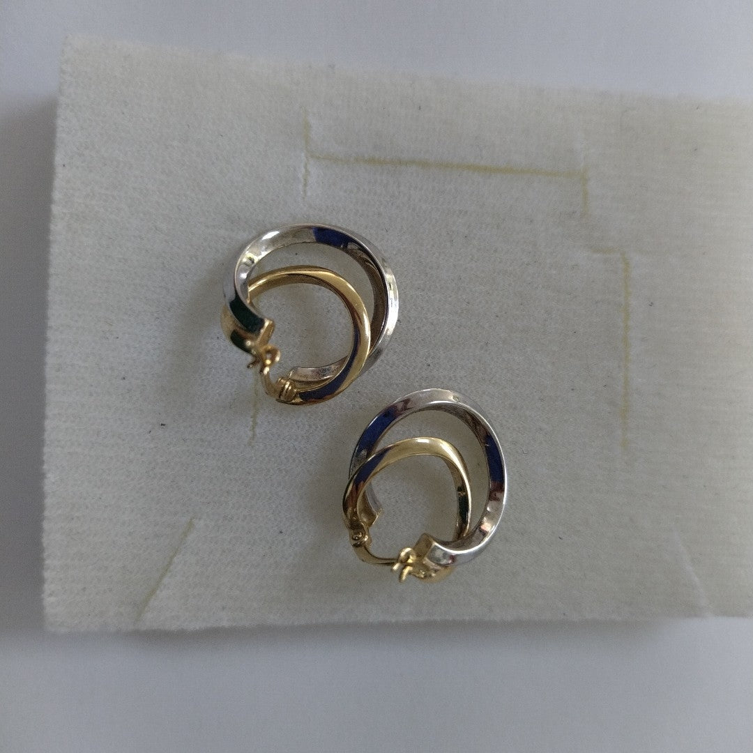 ARRACADAS PAR ORO, ORO COMBINADO 14 K 2.9 GRMS (SEMINUEVO)