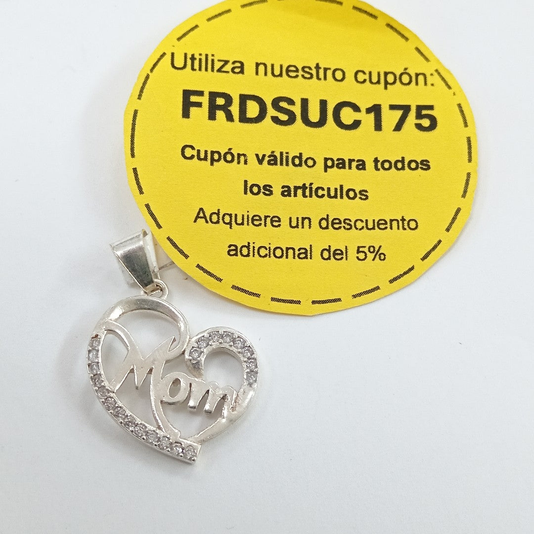 DIJE CORAZON C/CIRCONIAS PLATA .925 3.1 GR (NUEVO)