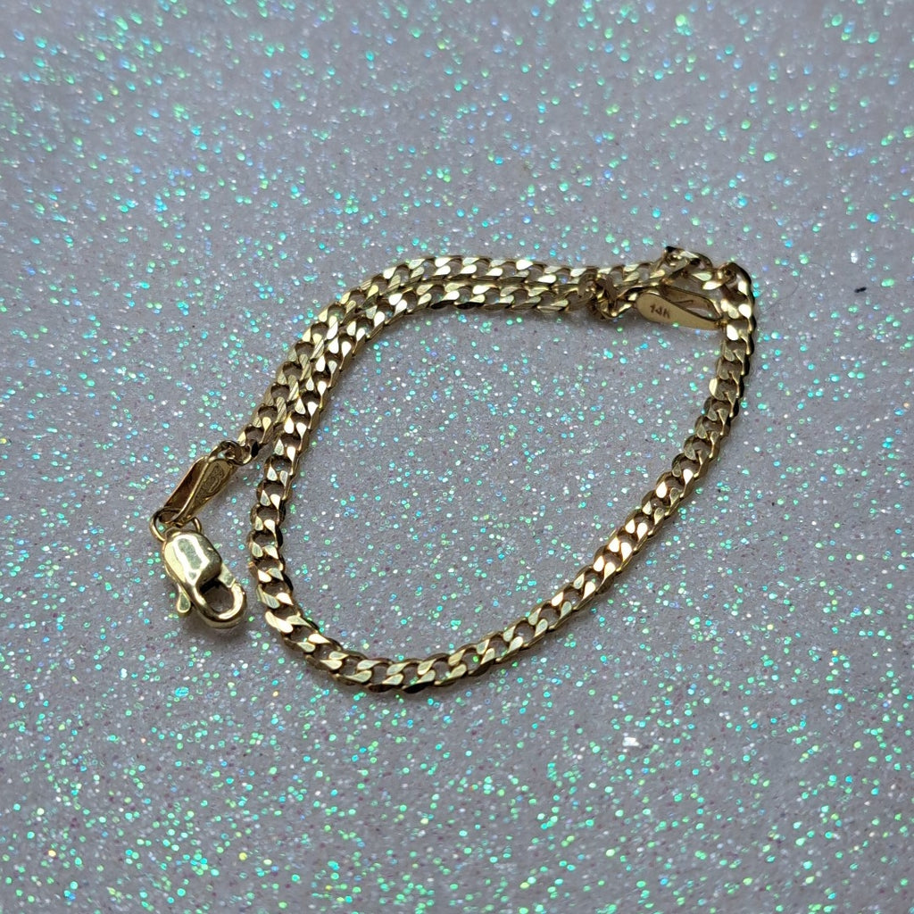 PULSERA TEJIDO BARBADA 14K 18 CM 2.1 GR (NUEVO)