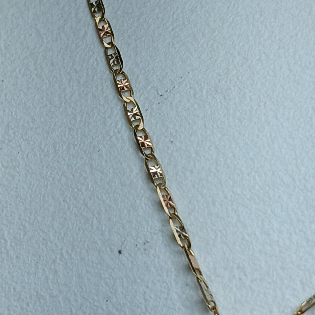 CADENA, MEDALLA RELIGIOSA ORO 14 K 2.6 GRMS (SEMINUEVO)