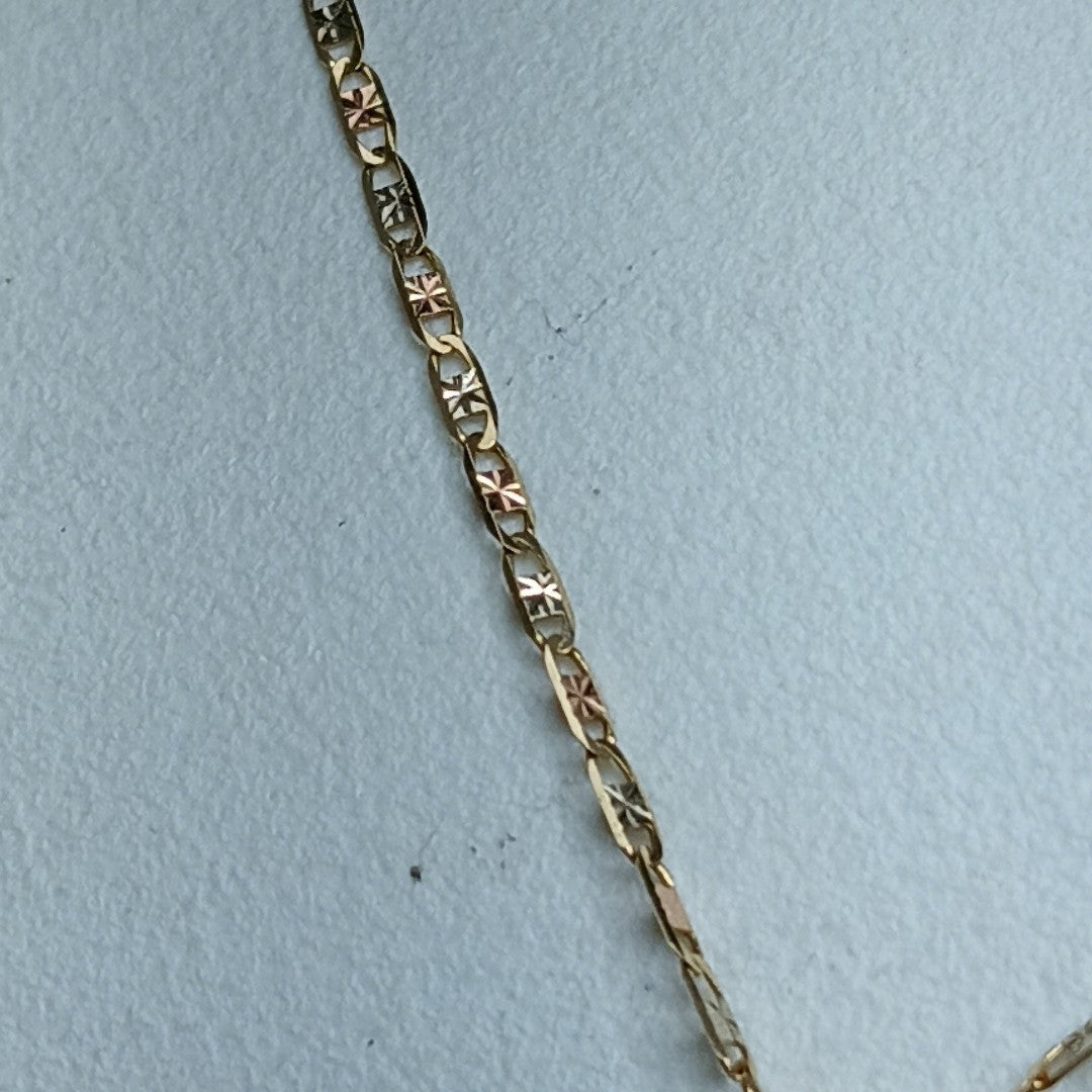 CADENA, MEDALLA RELIGIOSA ORO 14 K 2.6 GRMS (SEMINUEVO)