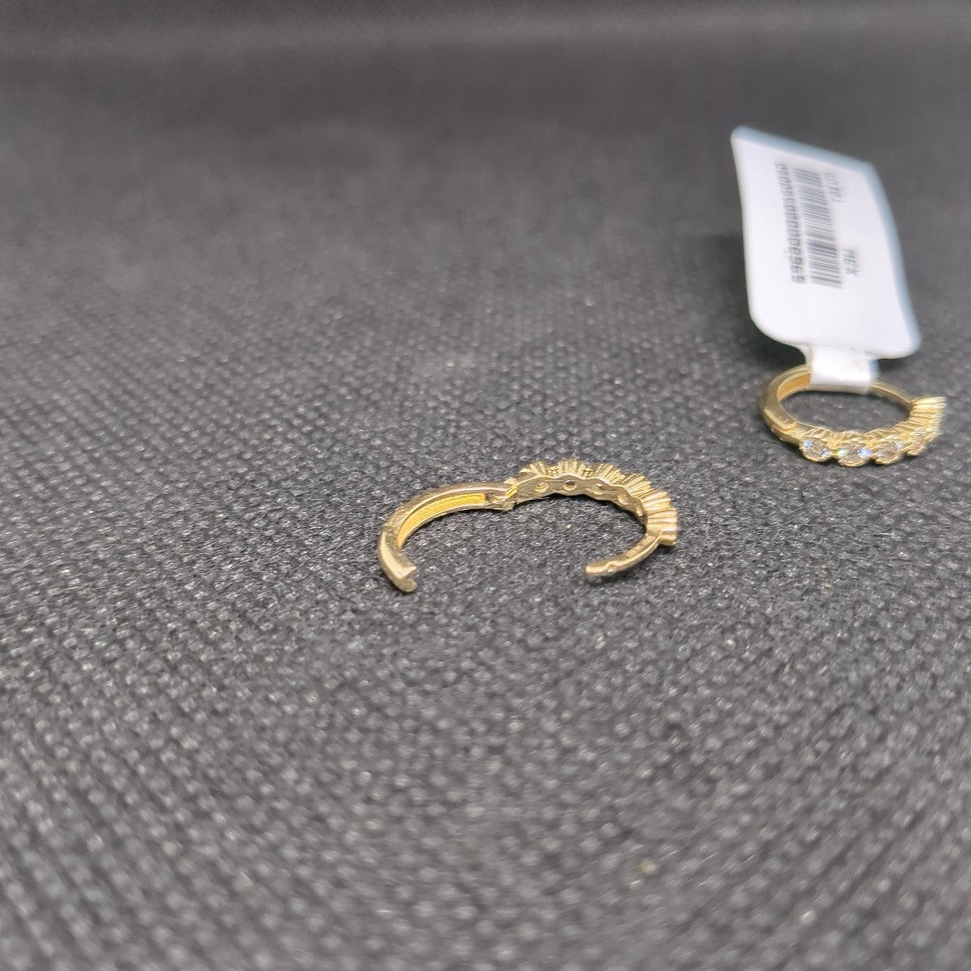 ARETES HUGGIES C CIRCONIAS 14K 2 GR (NUEVO)