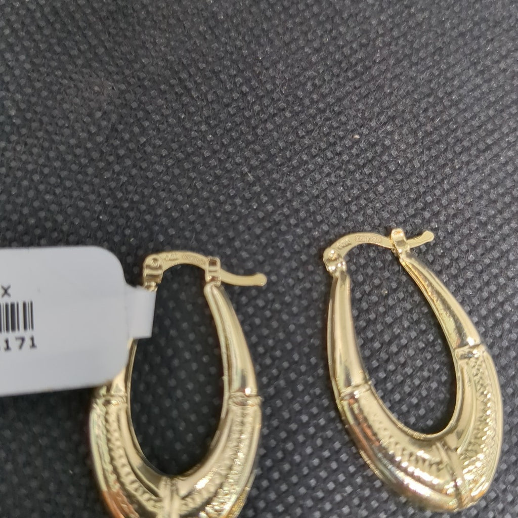 ARETES ARRACADAS ESTRIADAS 14K 2.6 GR (NUEVO)