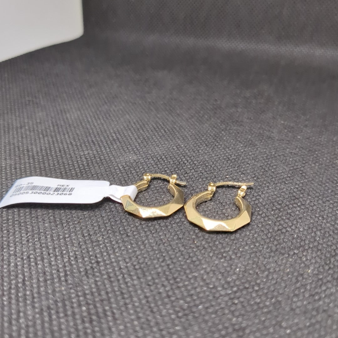 ARETES TEJIDO ARRACADAS FACETADAS 14K 1.7 GR (NUEVO)