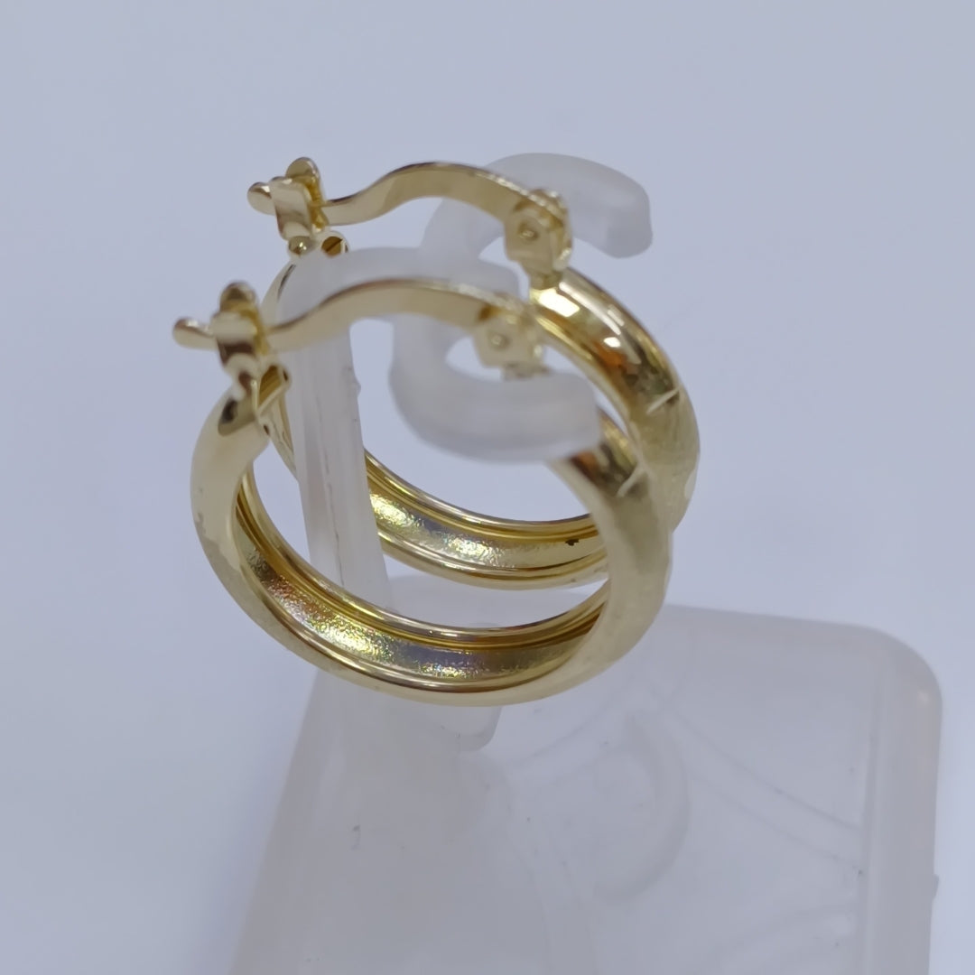ARETES TEJIDO ARRACADA SATINADA 14K 2.6 GR (NUEVO)