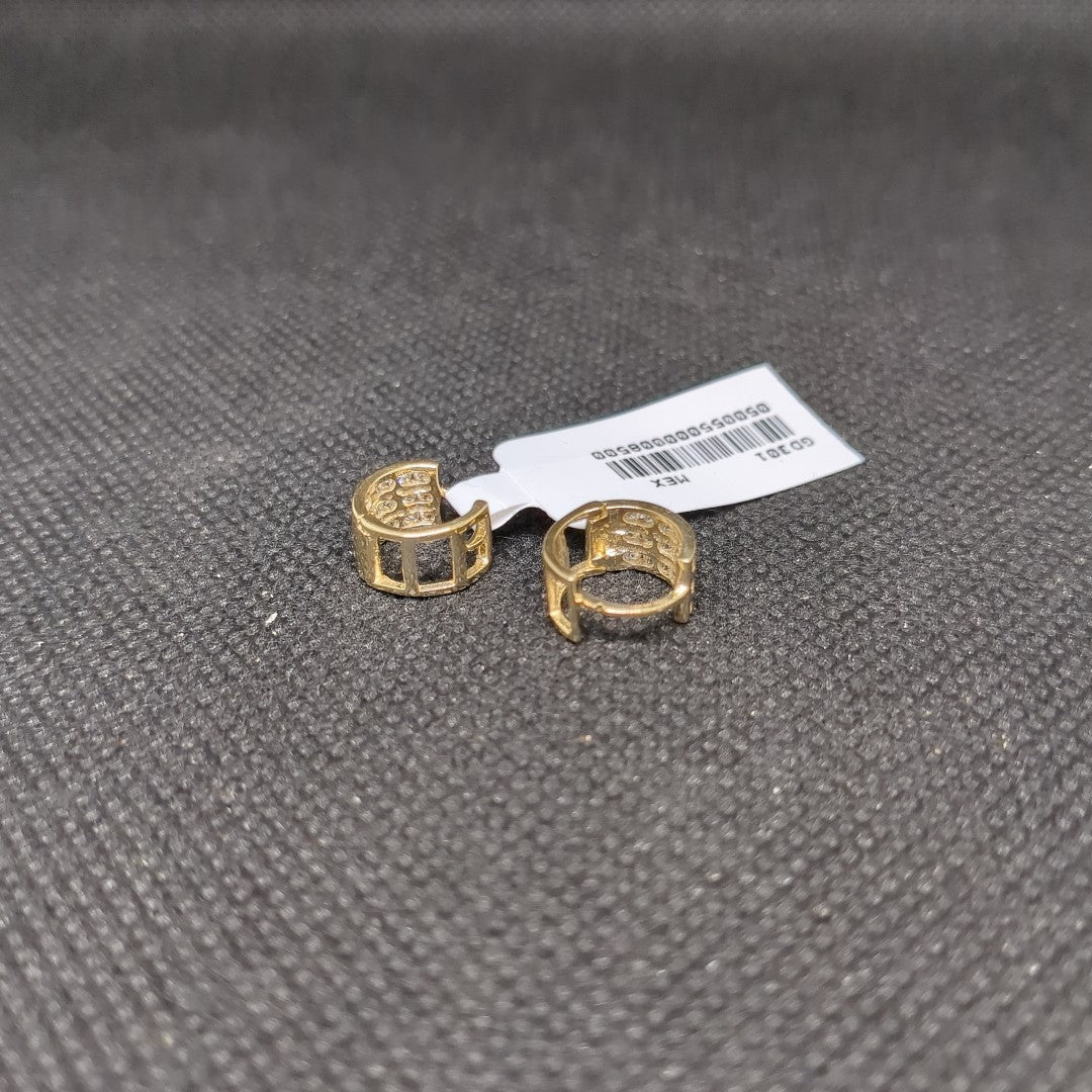 ARETES HUGGIES C CIRCONIA 14K 2.1 GR (NUEVO)