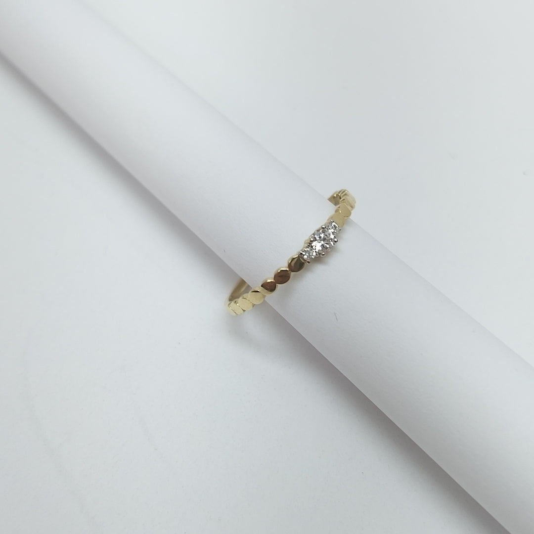 ANILLO ANILLITO C CIRCONIAS 14K 8.5 TALLA 1.2 GR (NUEVO)