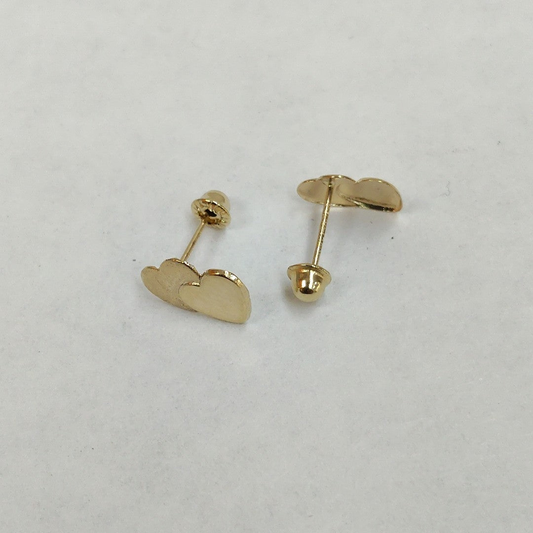 BROQUELES BROQUEL CORAZON DOBLE 14K 0.2171 GR (NUEVO)