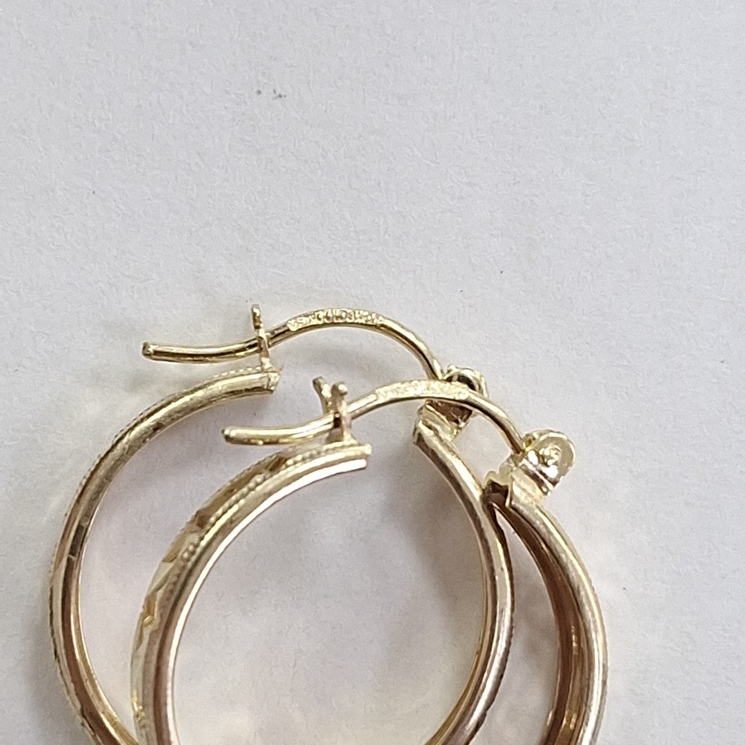 ARETES ARRACADAS LABRADAS 10K 2.4 GR (NUEVO)