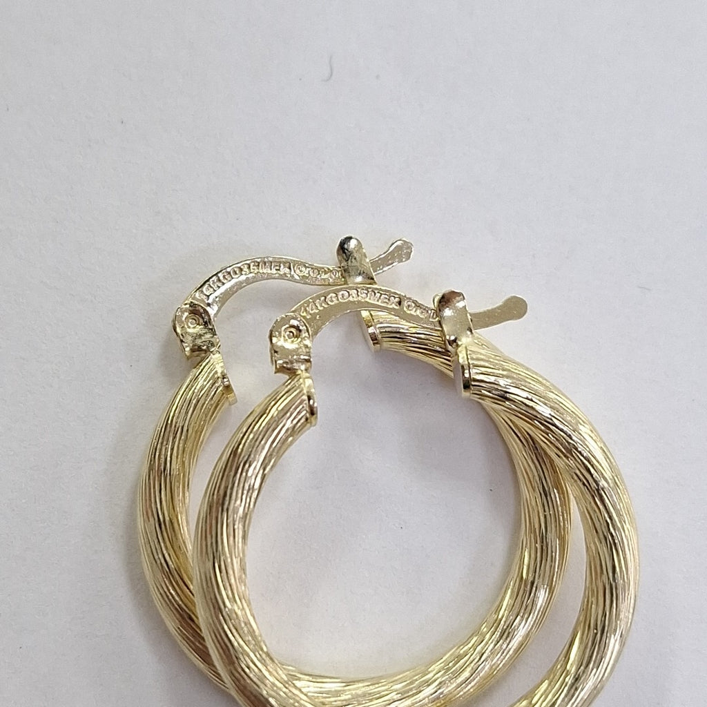 ARETES TEJIDO ARRACADAS ASTRIADAS 14K 3 GR (NUEVO)