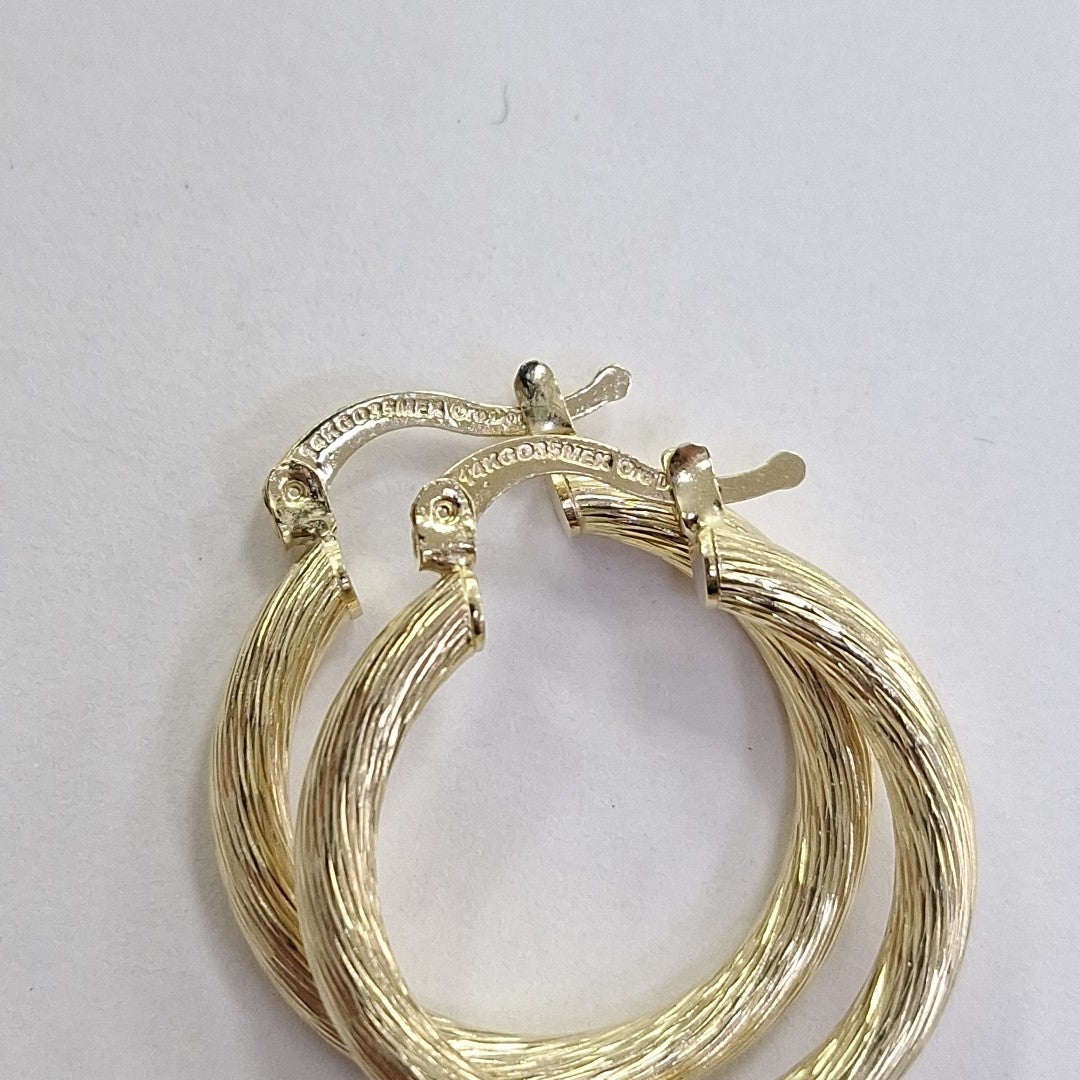 ARETES TEJIDO ARRACADAS ASTRIADAS 14K 3 GR (NUEVO)