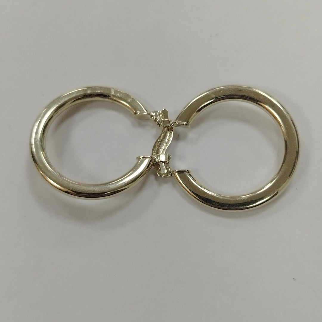 ARETES TEJIDO ARRACADA LISA 14K 2.1 GR (NUEVO)