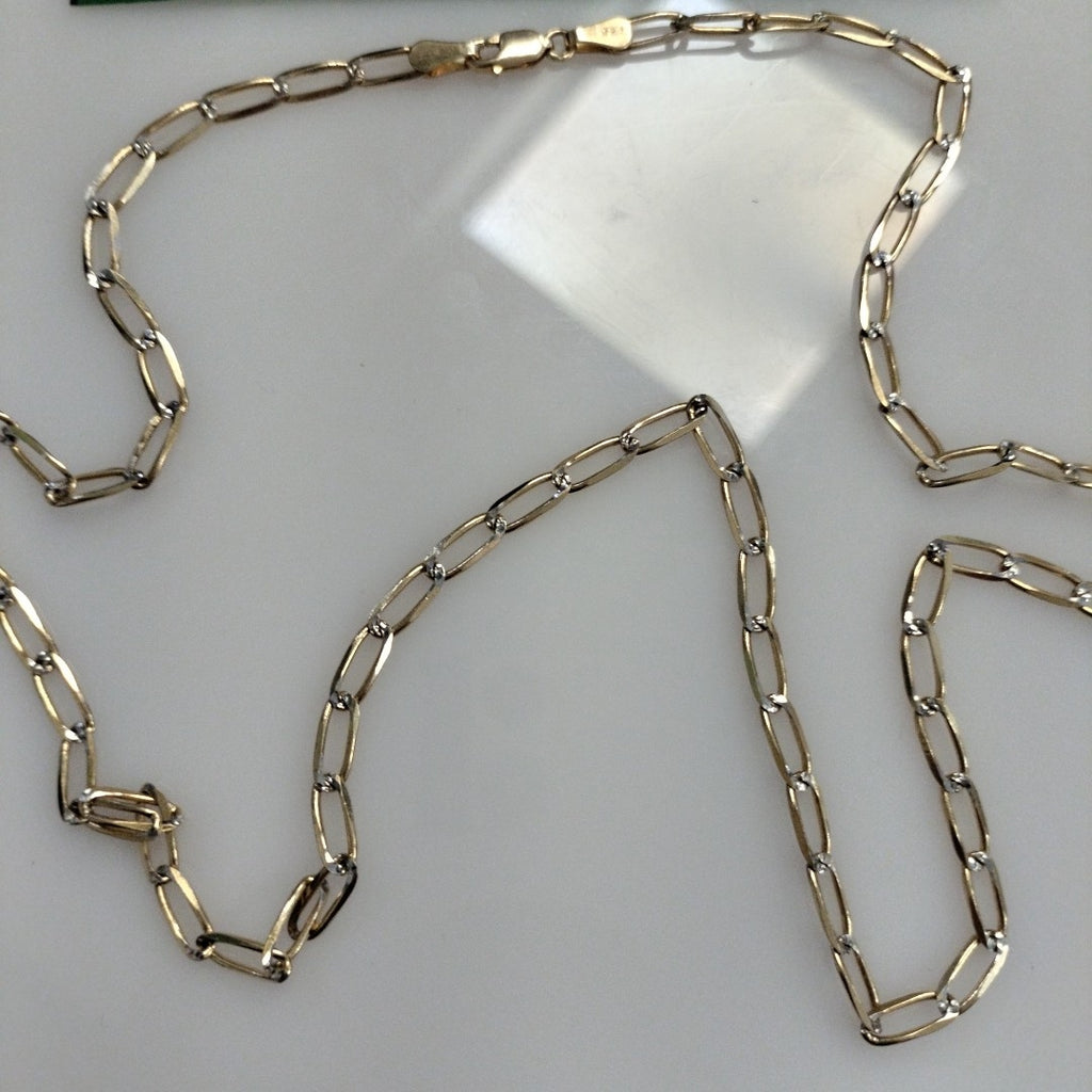 CADENA TEJIDO ESLABONES 12.3G 60 CM 14K (NUEVO)
