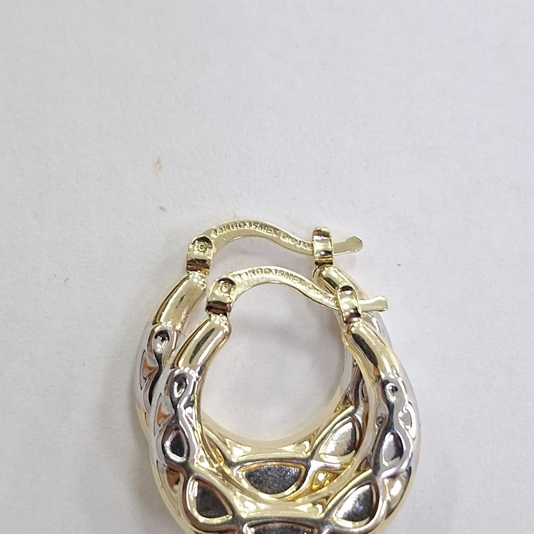 ARETES ARRACADAS COMBINADAS CON INFINITO 14K 2.2 GR (NUEVO)