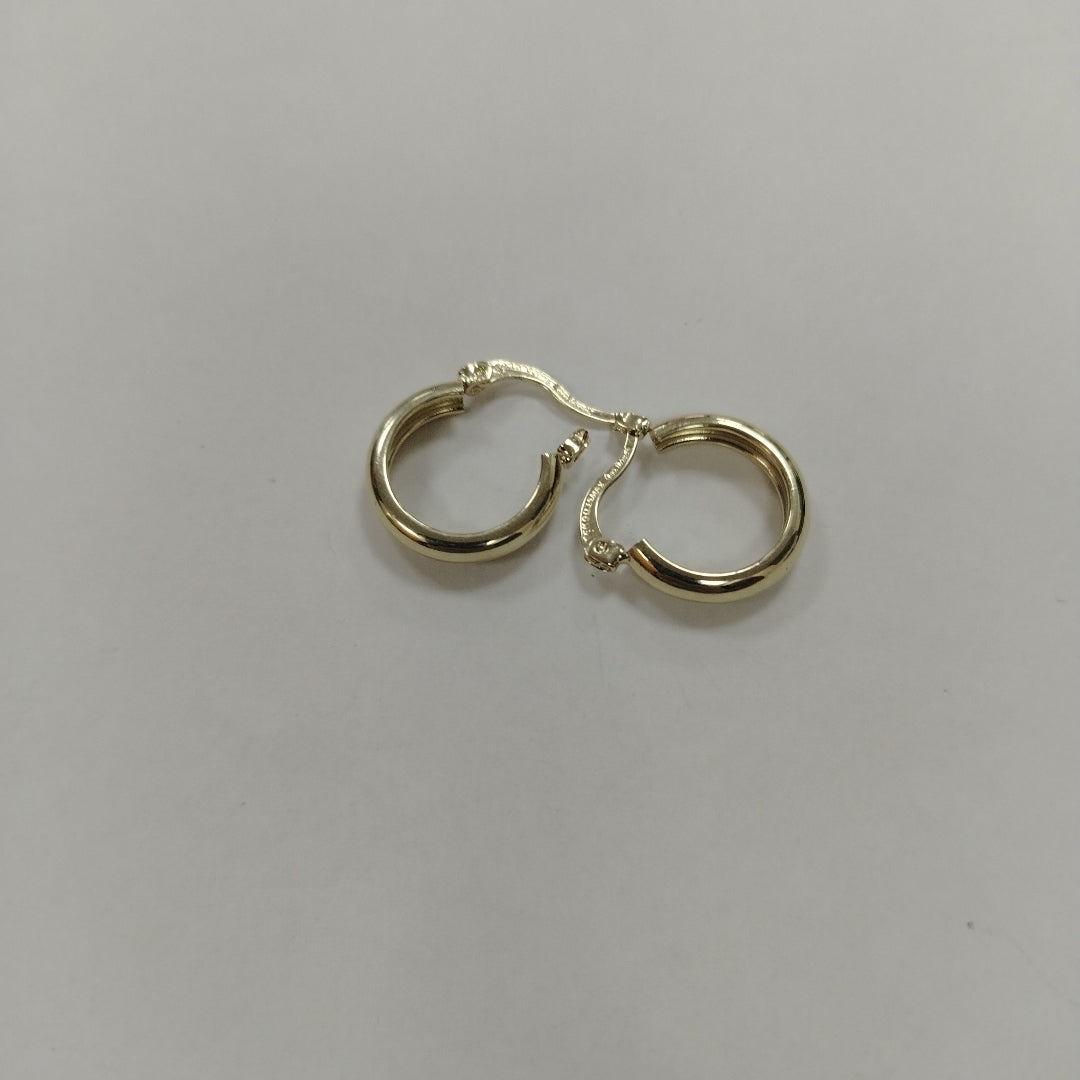 ARETES TEJIDO ARRACADAS LISAS 14K 2.2 GR (NUEVO)