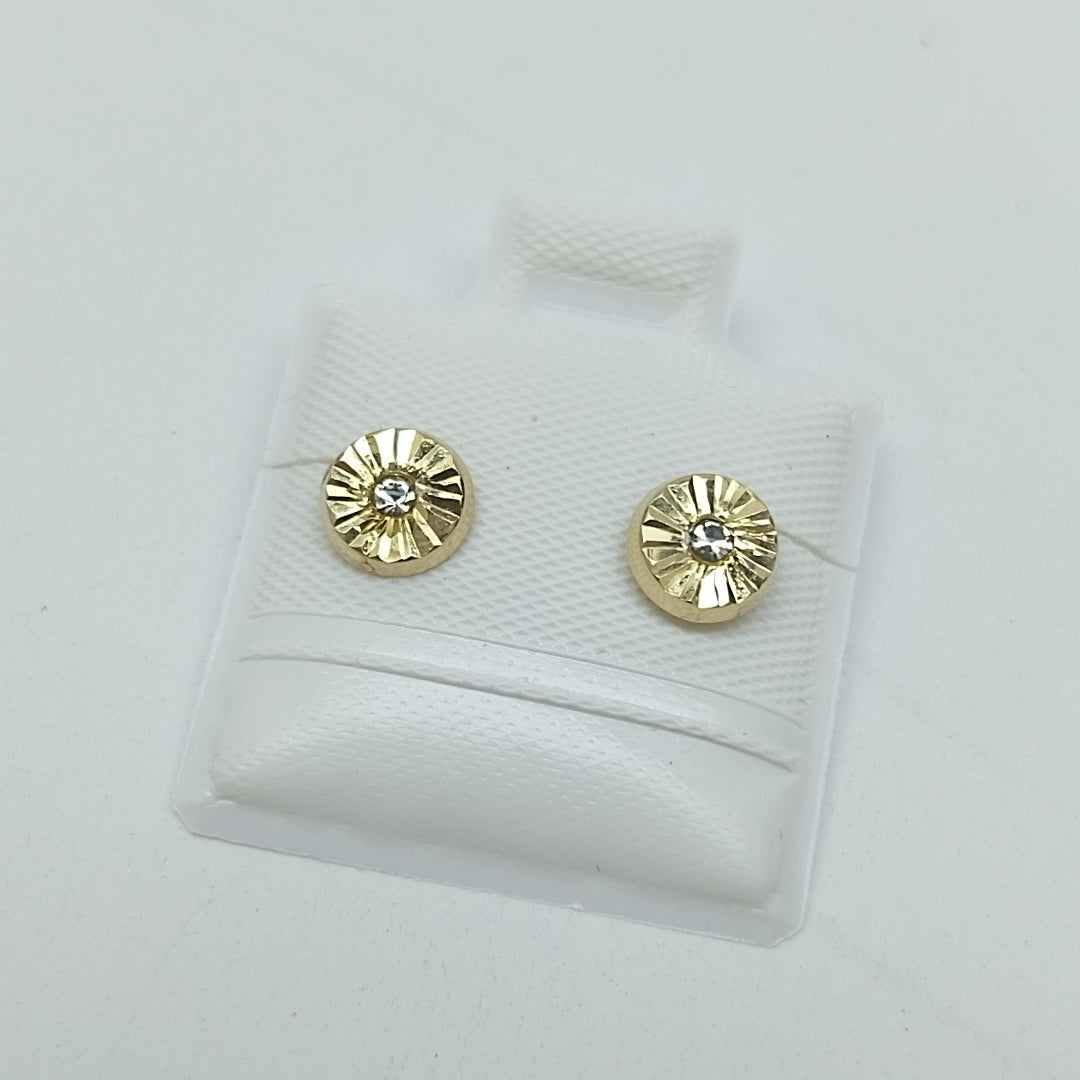 BROQUELES BROQUEL FIG BOTON C CIRCONIA 14K 0.2916 GR (NUEVO)