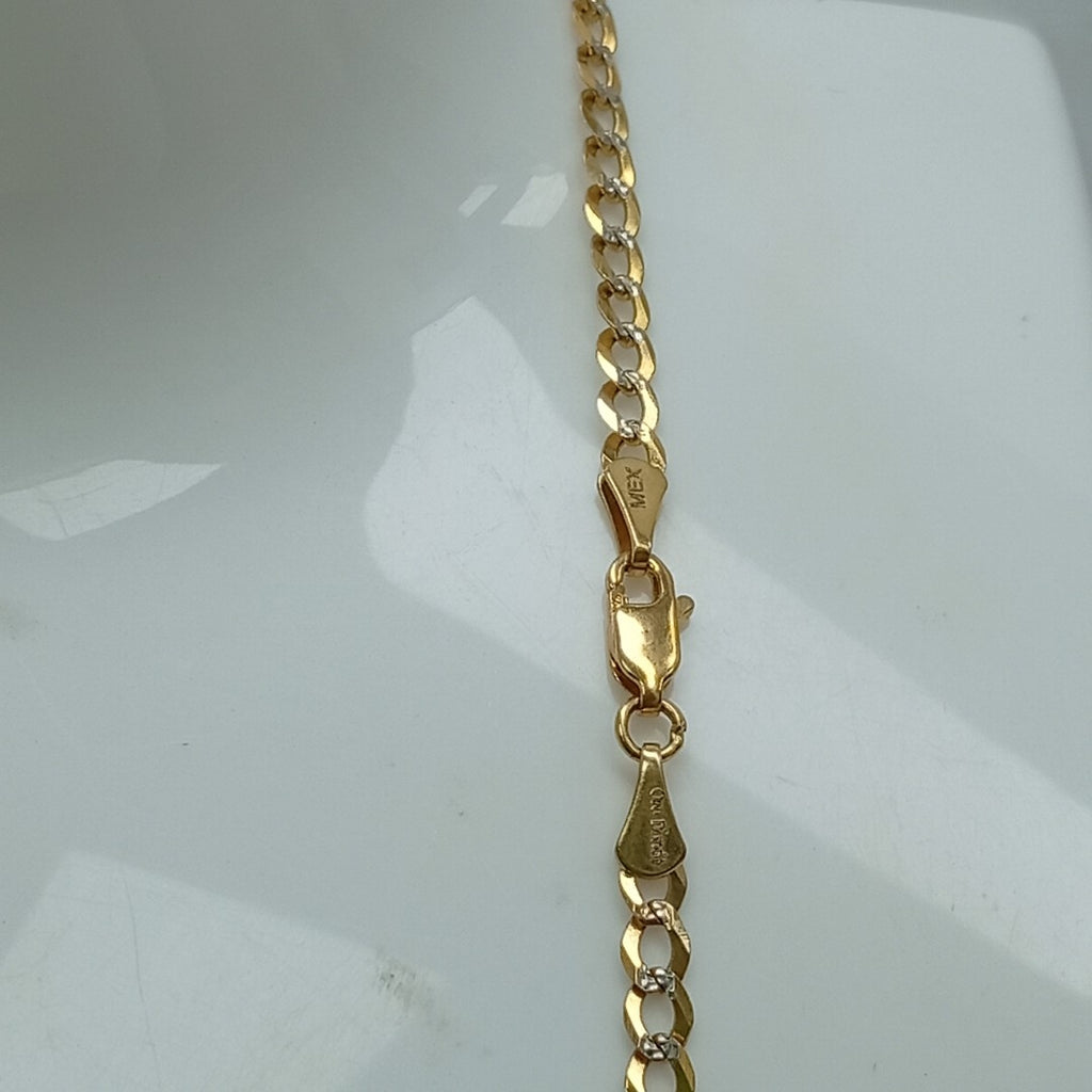 CADENAS BARBADA DIAMANTADA ORO 14K 55 CM 8.9 GR (NUEVO)