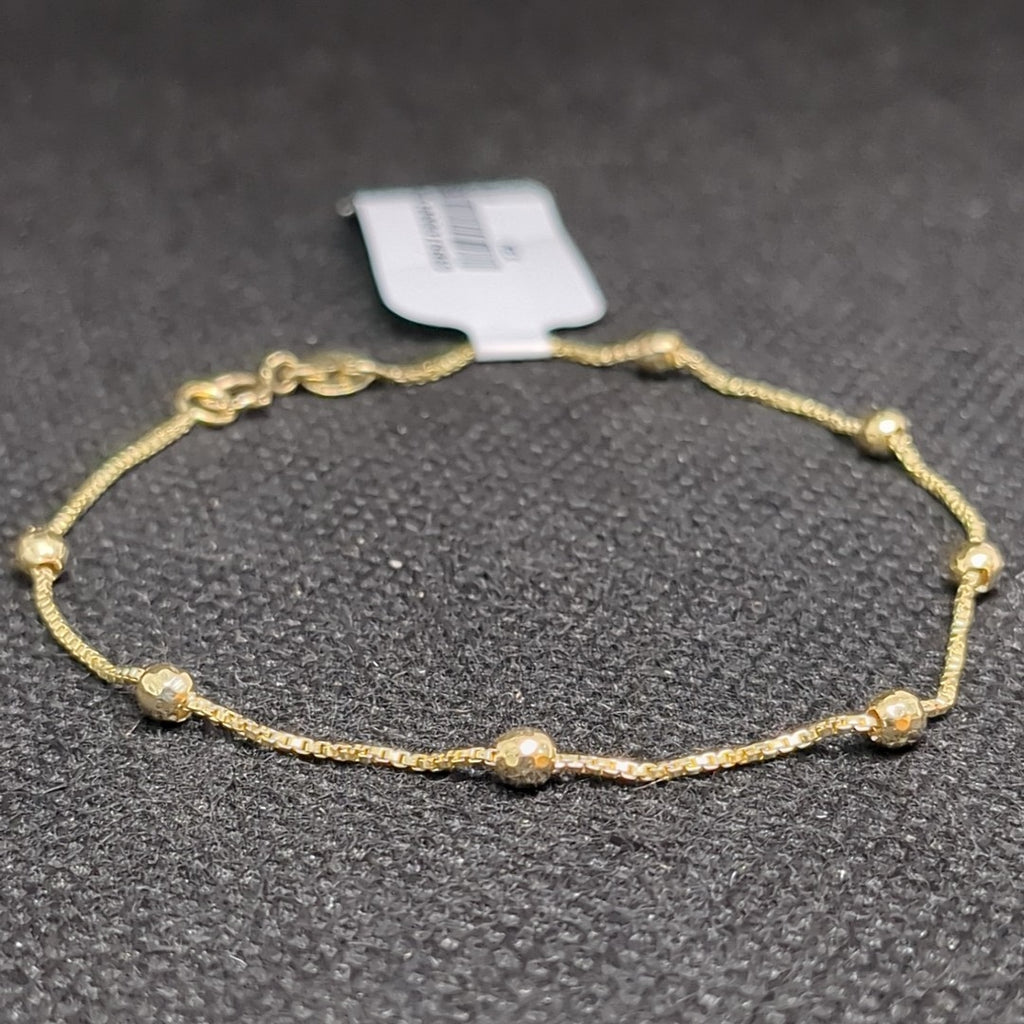 PULSERA ESPECIAL CON BOLITAS 14K 18 CM 1.4 GR (NUEVO)