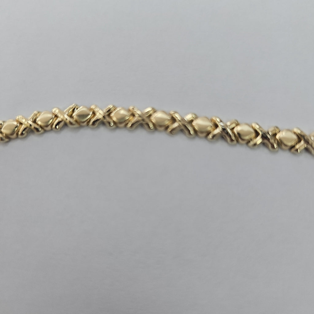 PULSERA ESPECIAL XOXO 14K 18 CM 6.1 GR (NUEVO)
