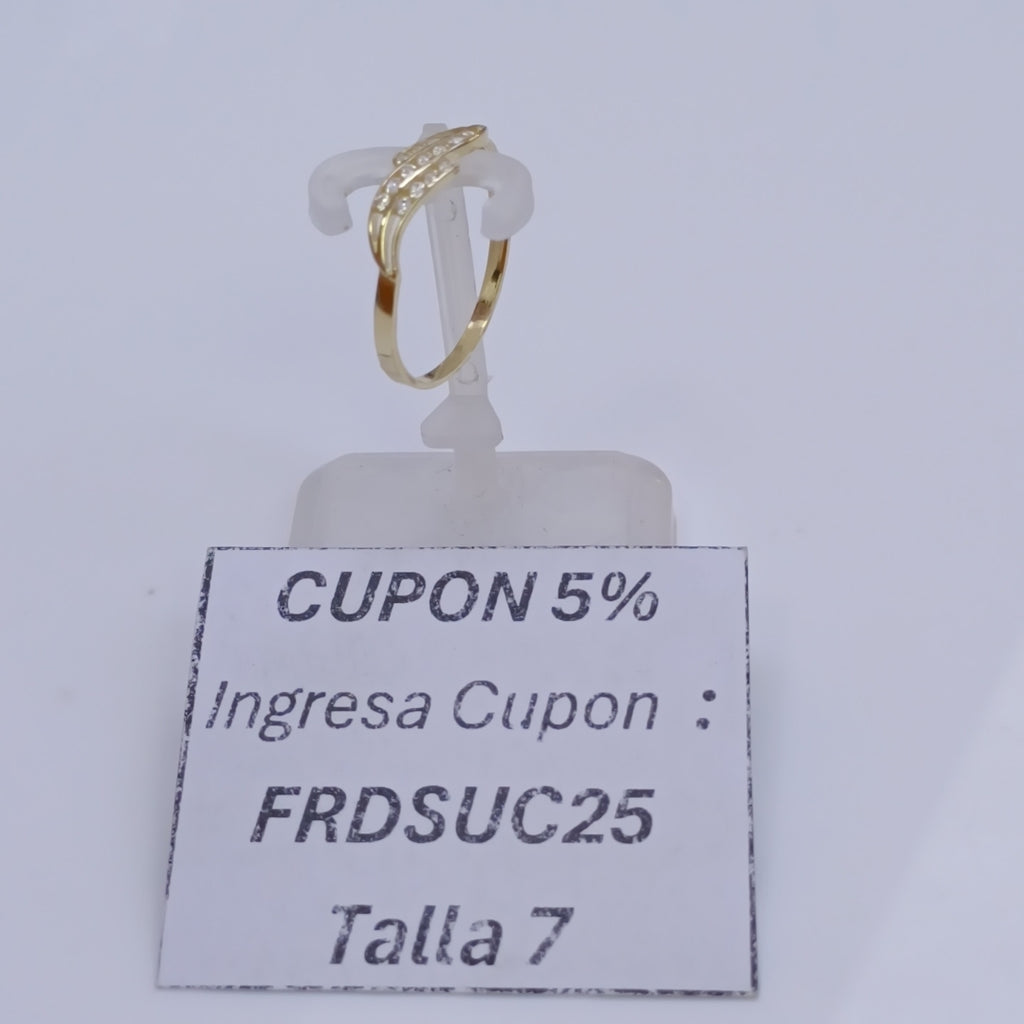 ANILLOS CON CIRCONIAS 14K TALLA 7 0.9 GR (NUEVO)
