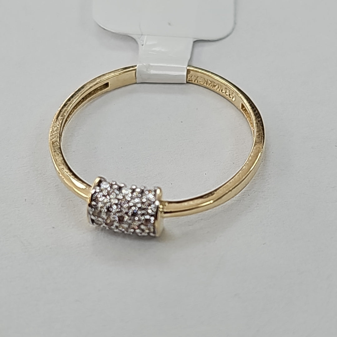 ANILLO ANILLITO C CIRCONIAS 14K 8 TALLA 1.3 GR (NUEVO)
