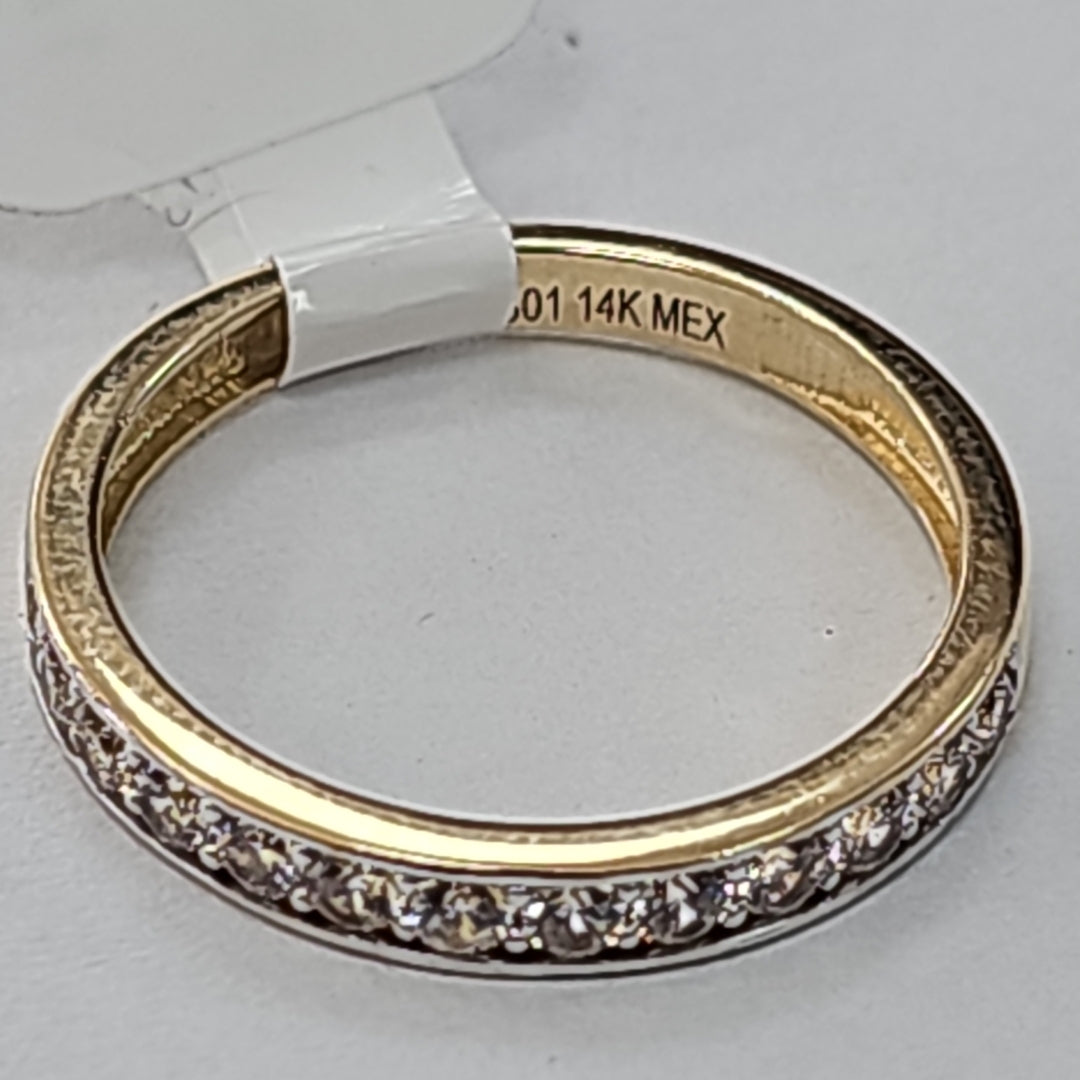 ANILLO ANILLITO C CIRCONIAS 14K 7 TALLA 2.1 GR (NUEVO)
