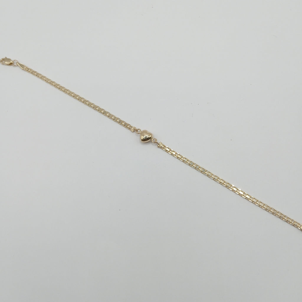 PULSERA ESPECIAL C CORAZON 14K 18 CM 2.7 GR (NUEVO)