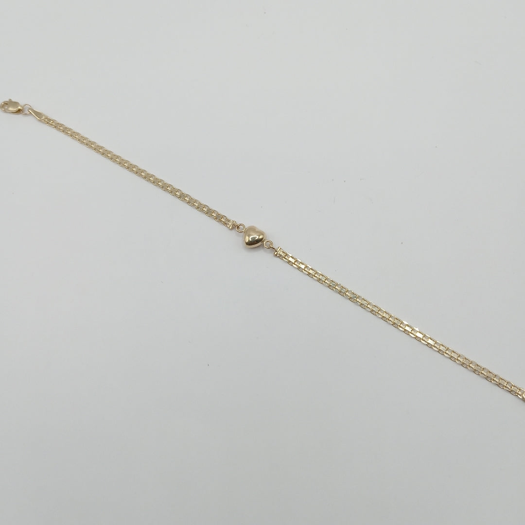 PULSERA ESPECIAL C CORAZON 14K 18 CM 2.7 GR (NUEVO)