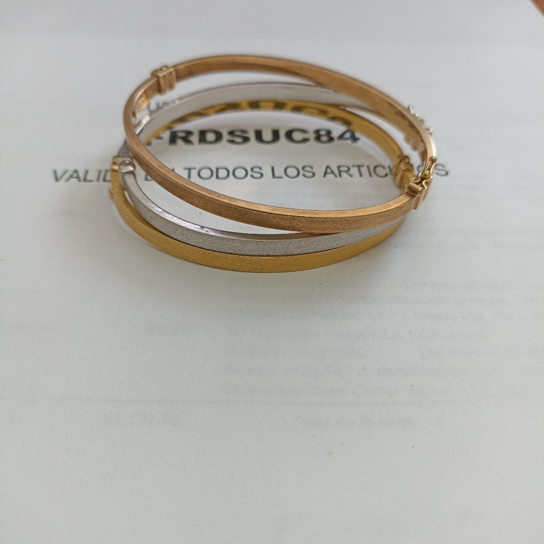PULSERA RIGIDA ORO COMBINADO 14 K 18,80 GRMS (SEMINUEVO)