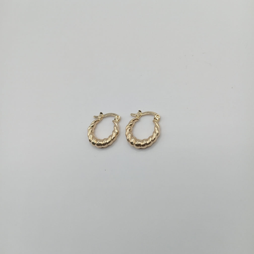 ARETES ARRACADAS TZL HUECAS 14K 1.5 GR (NUEVO)