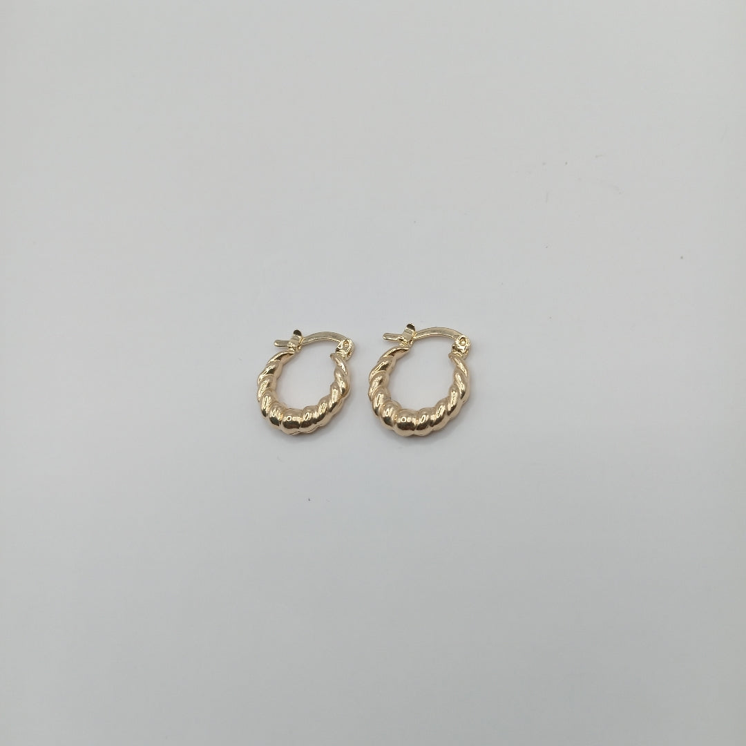 ARETES ARRACADAS TZL HUECAS 14K 1.5 GR (NUEVO)