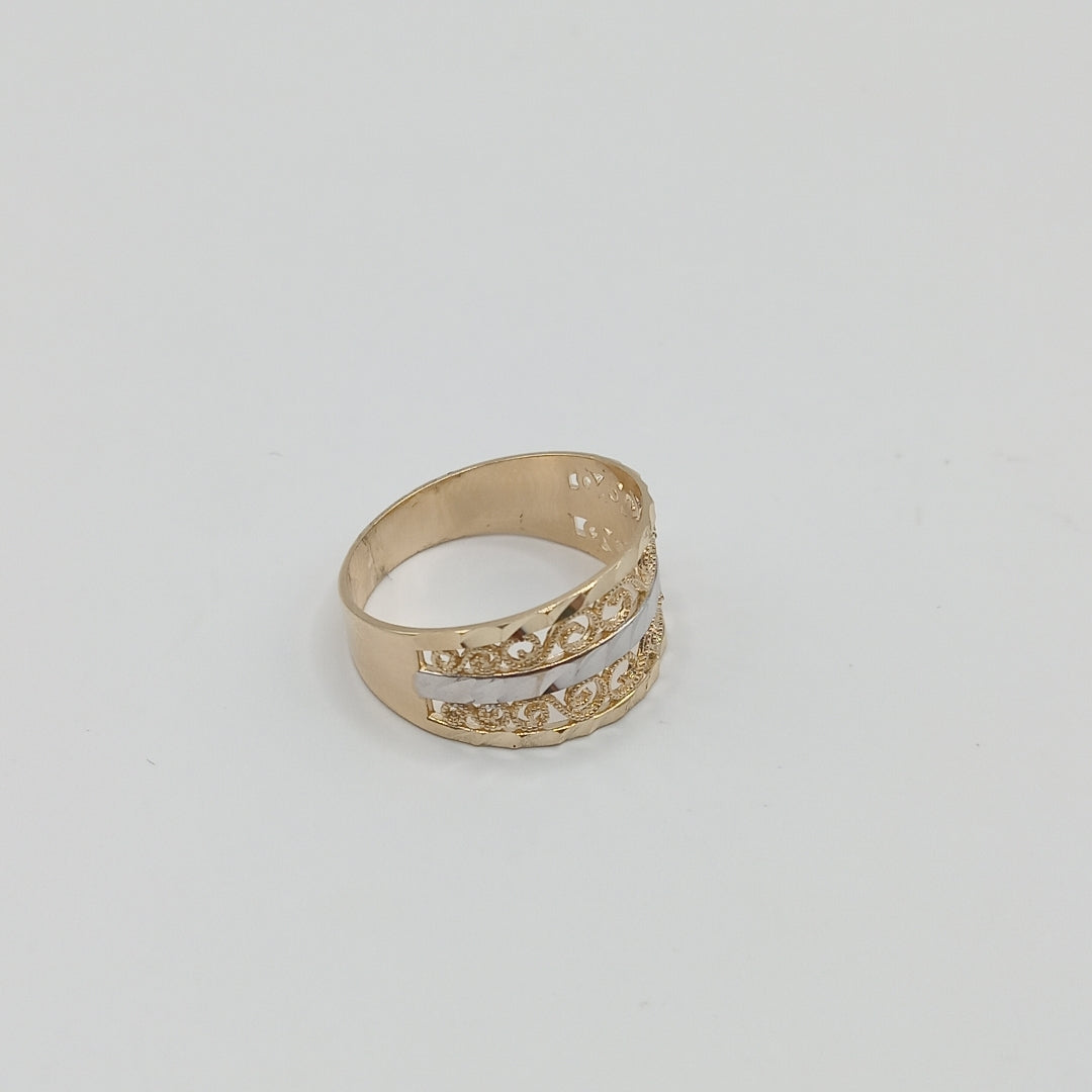 ANILLOS TIPO FILIGRANA COMBINADO 14K TALLA 8 2.8 GR (NUEVO)