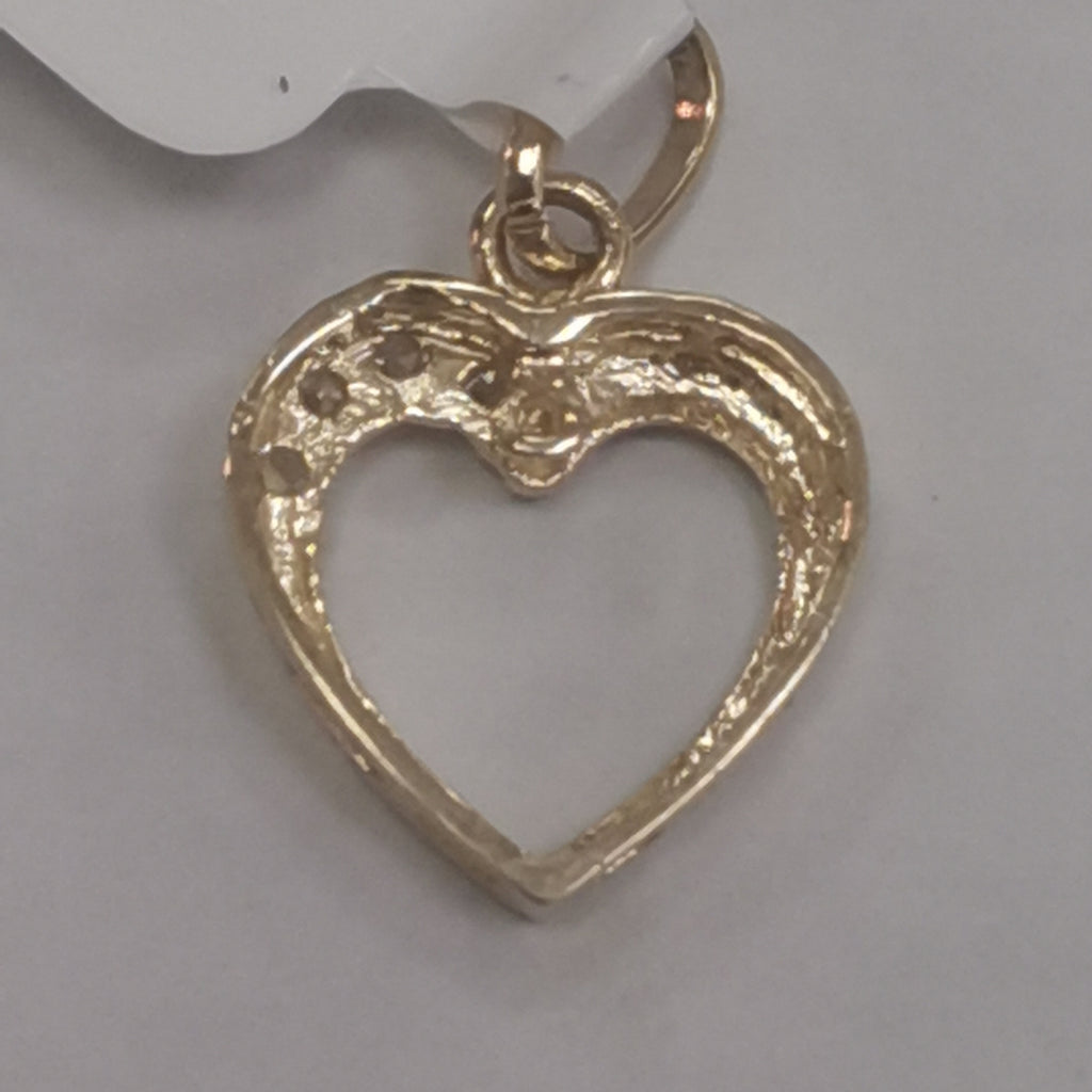 DIJE CORAZON CON CIRCONIAS 14K 1.4 GR (NUEVO)