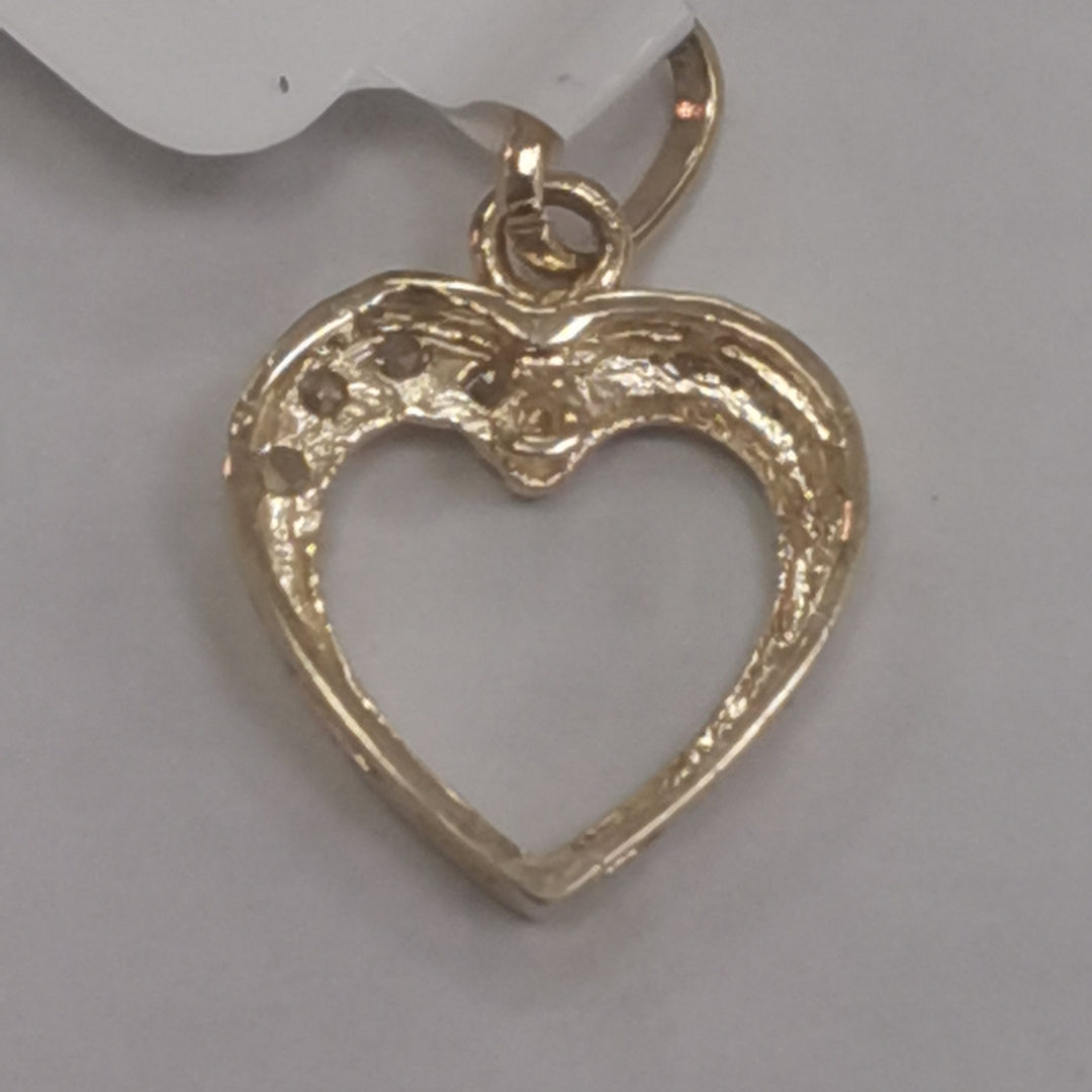 DIJE CORAZON CON CIRCONIAS 14K 1.4 GR (NUEVO)