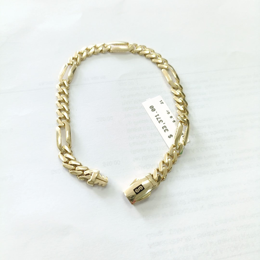 PULSERA CABALLERO MONACO ORO 10K 6.8 (NUEVO)